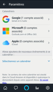 Sychroniser votre agenda avec Alexa