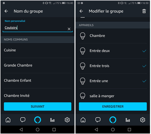 Tutoriel partie 3 sur les groupes d'ampoules sur l'application Alexa 2