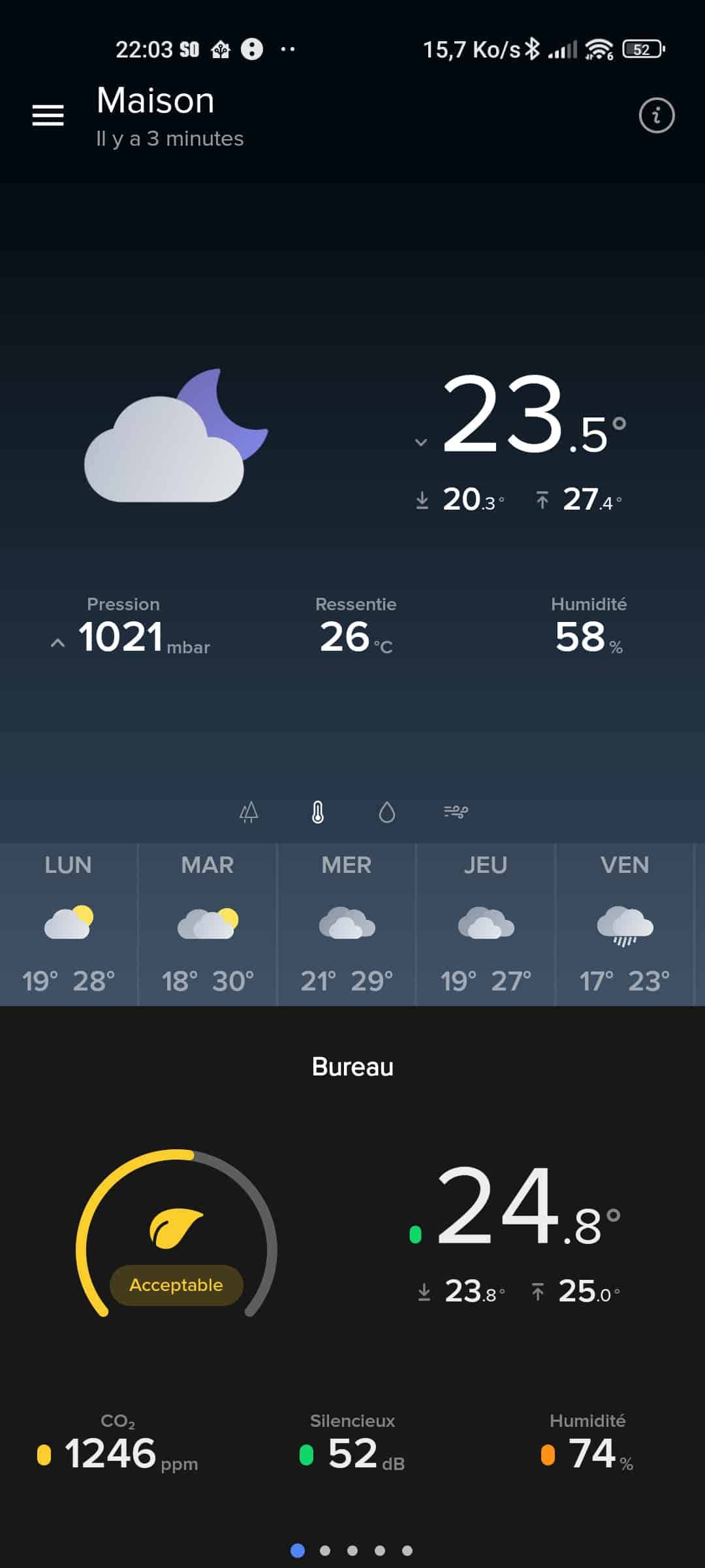 Netatmo Station Météo Intérieur Extérieur Connectée Wifi, Capteur Sans fil,  Thermomètre, Hygromètre, Baromètre, Sonomètre, Qualité de l'air 