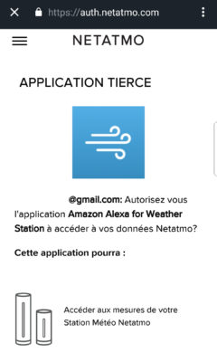 Skill Alexa pour la station météo Netatmo