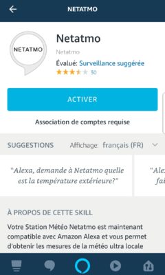 Skill Alexa pour la station météo Netatmo