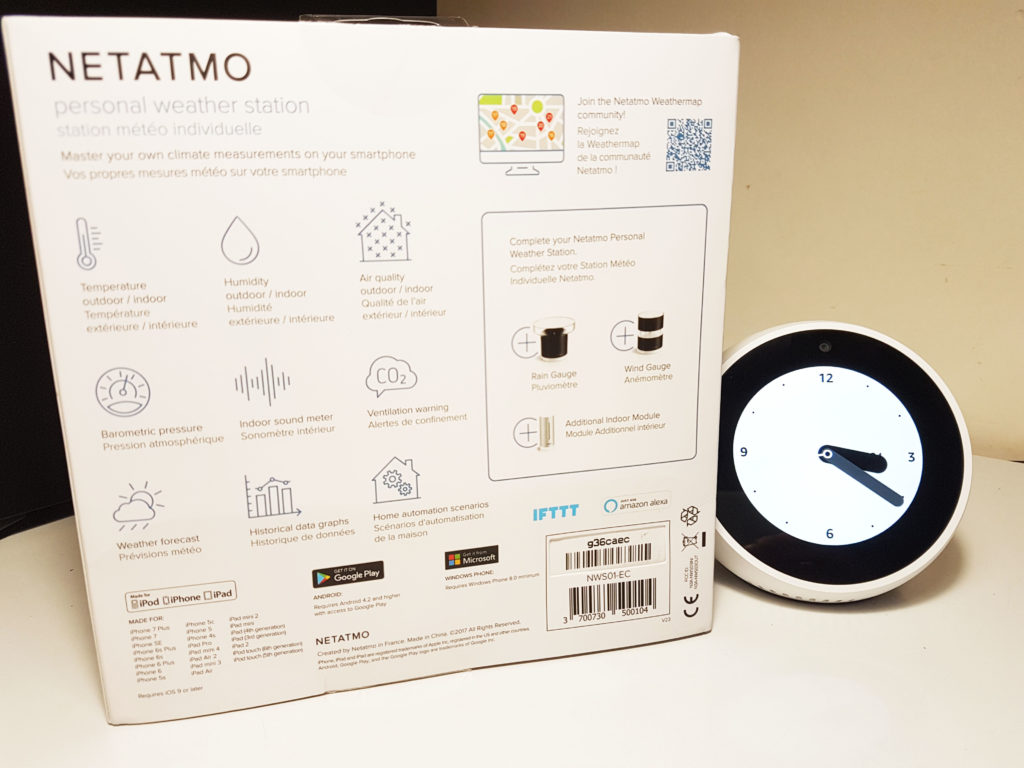 test et avis de la station météo Netatmo avec Amazon Alexa