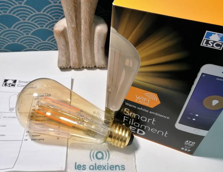 Test LSC Smart Filament E14 : l'ampoule connectée mais rétro de chez Action  – Les Alexiens