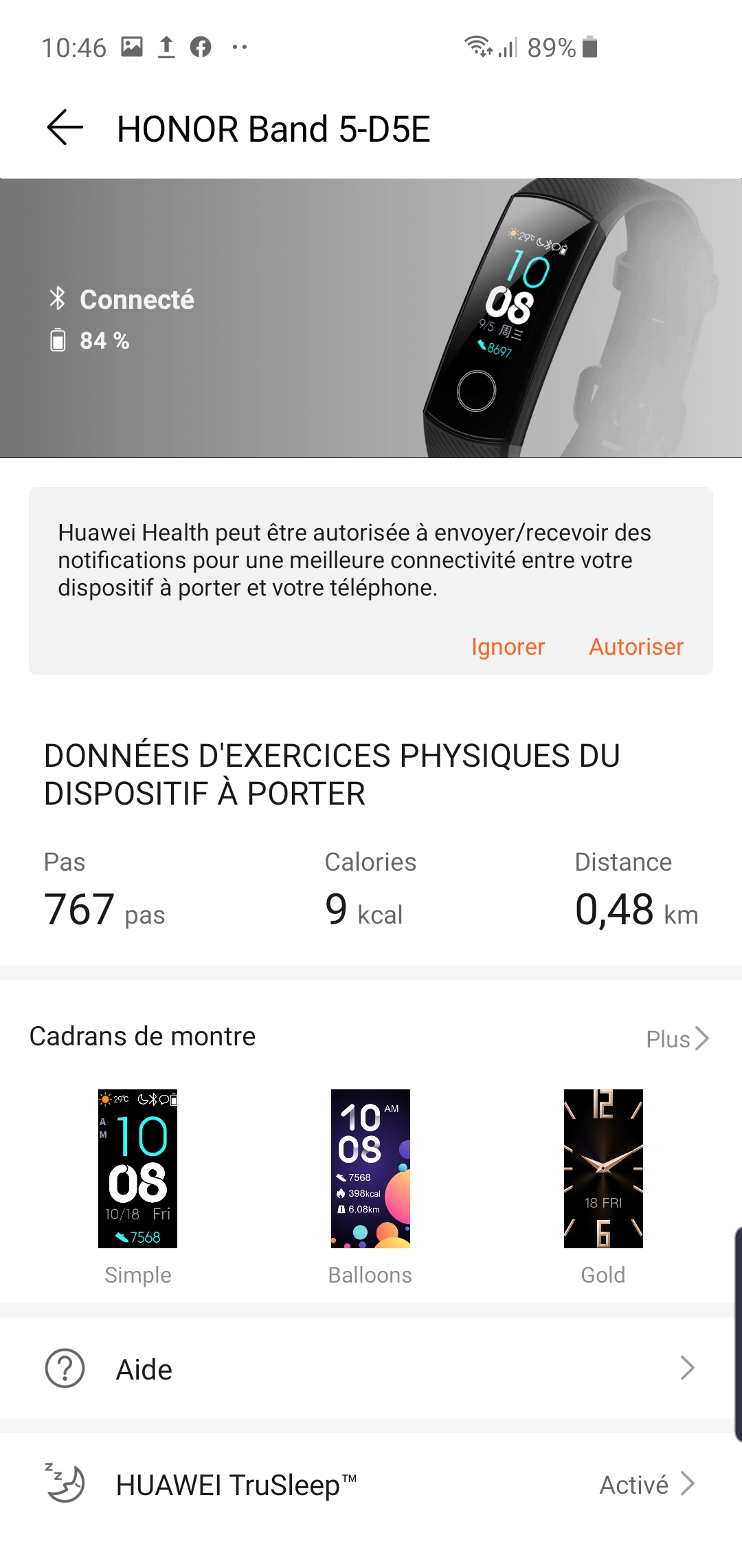 Test de la montre Huawei Honor Band 5 - Framboise 314, le