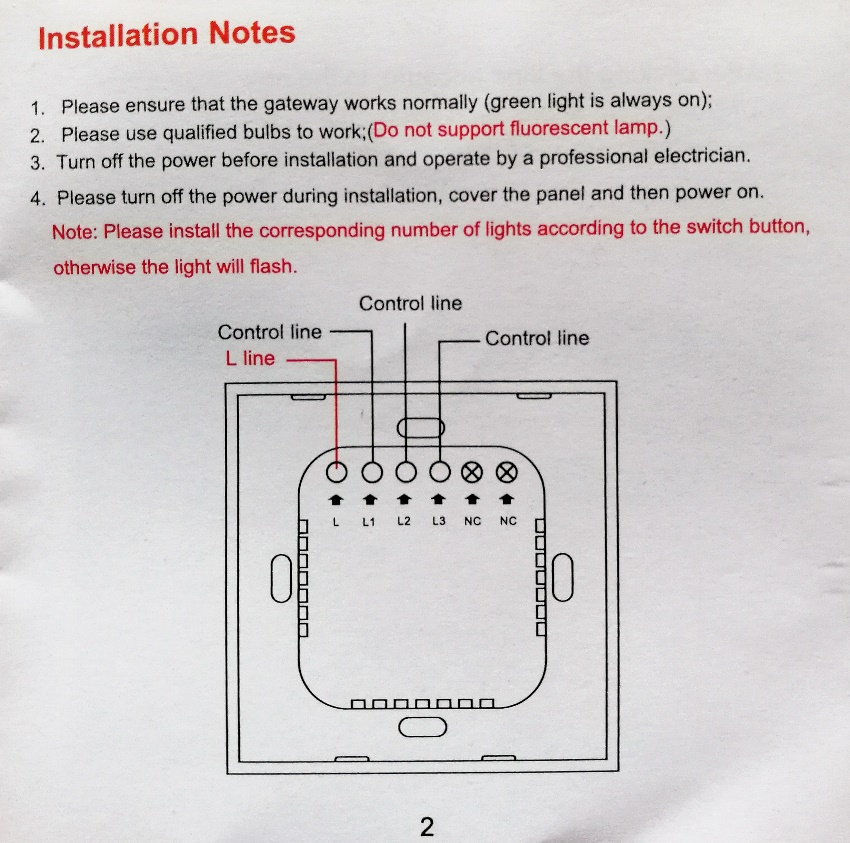 Interrupteur tactile port de contact sec Zigbee Réinitialisation