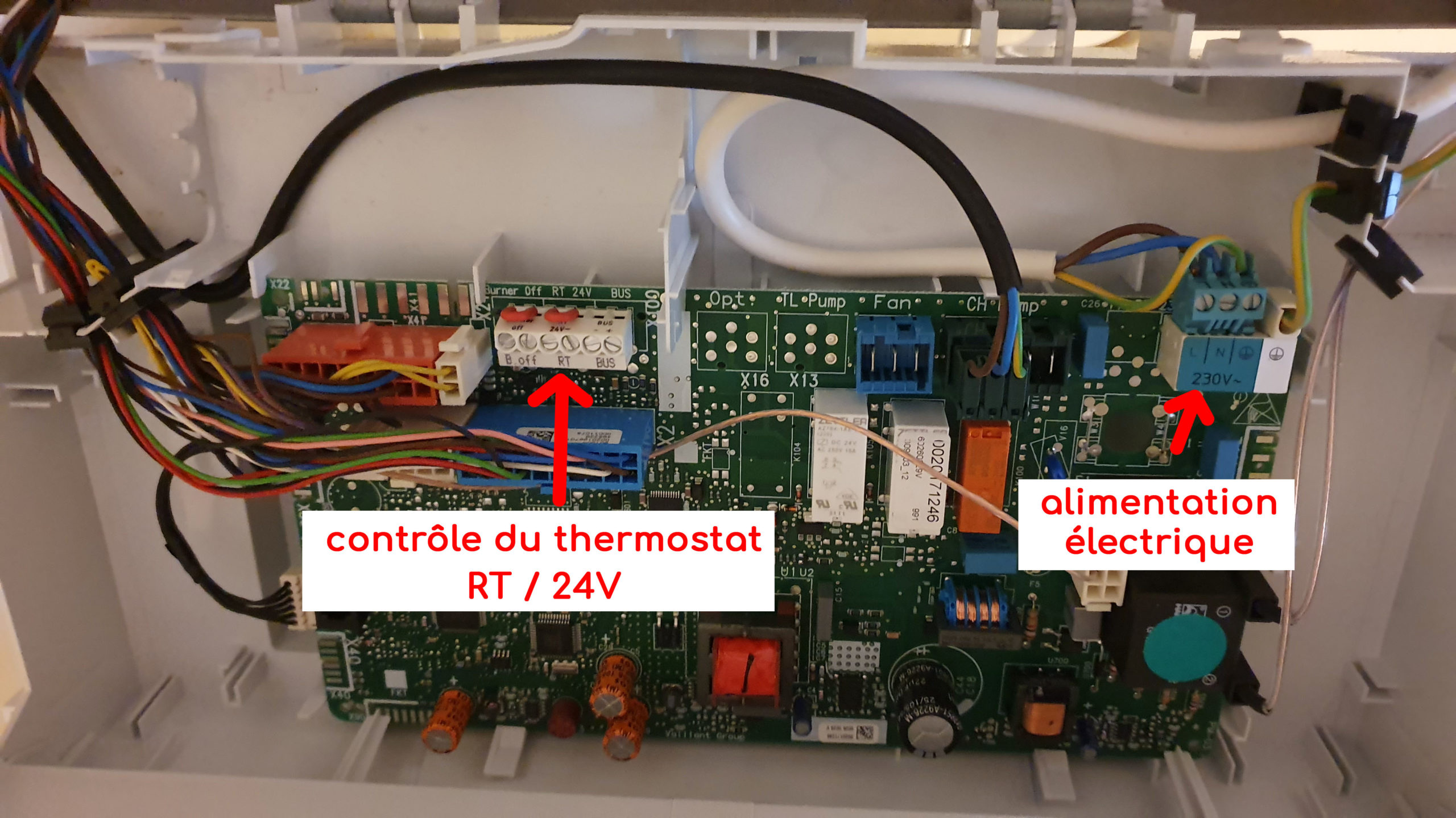 Changement thermostat d'ambiance 4 fils par 2 fils