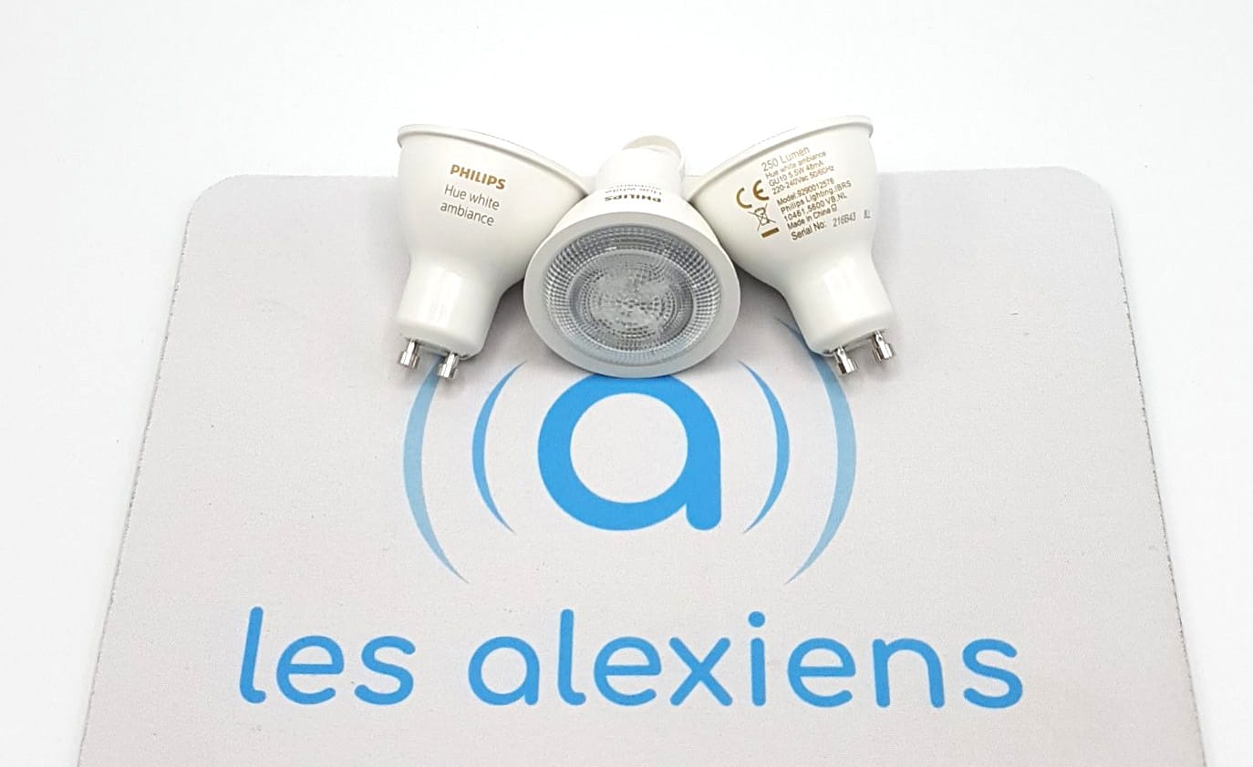 Philips Hue Lot de 3 Ampoules connectées White Ambiance GU10 Fonctionne avec Alexa 