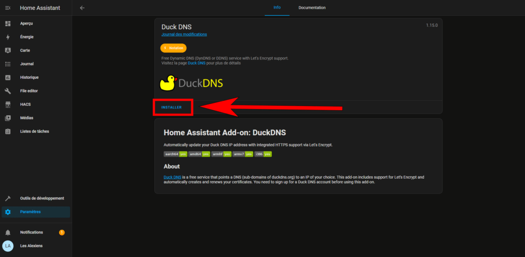 Installer DuckDNS sous Home Assistant