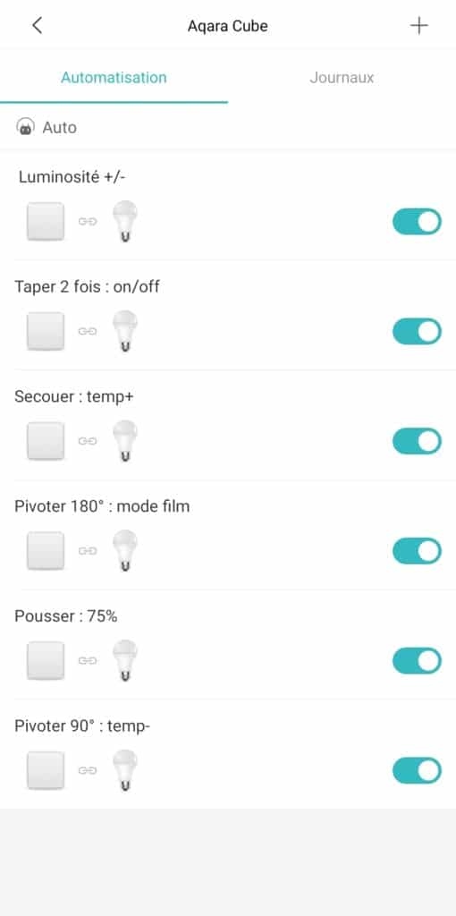 Programmation du Aqara Cube