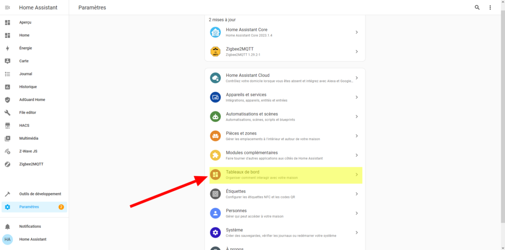 Comment ajouter des dashboards à Home Assistant