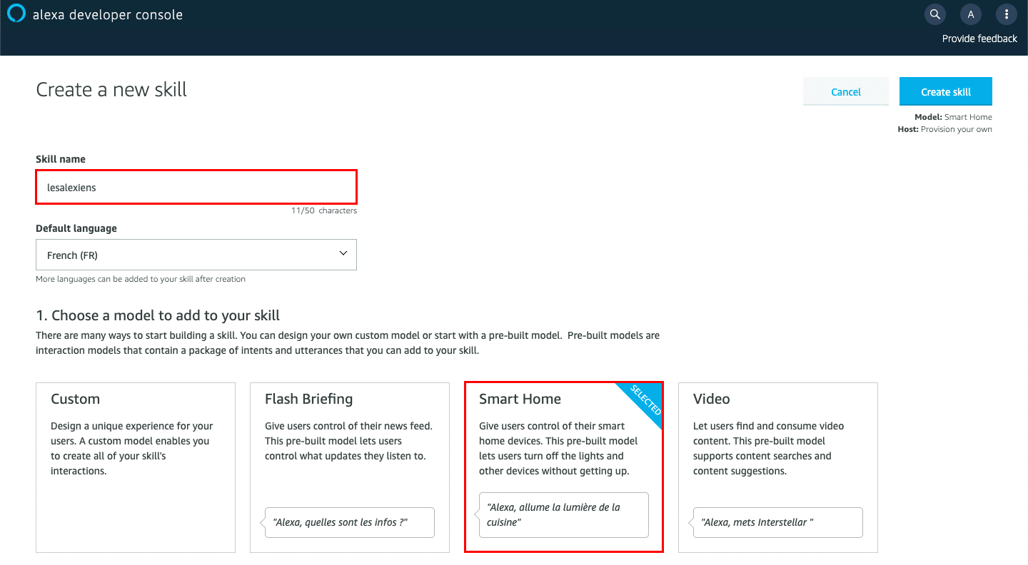 alexa smart home skill