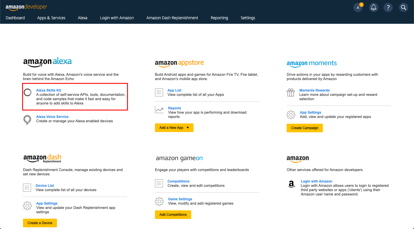 Alexa skill kit