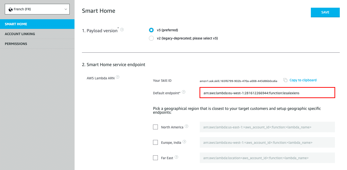 default endpoint aws hassio