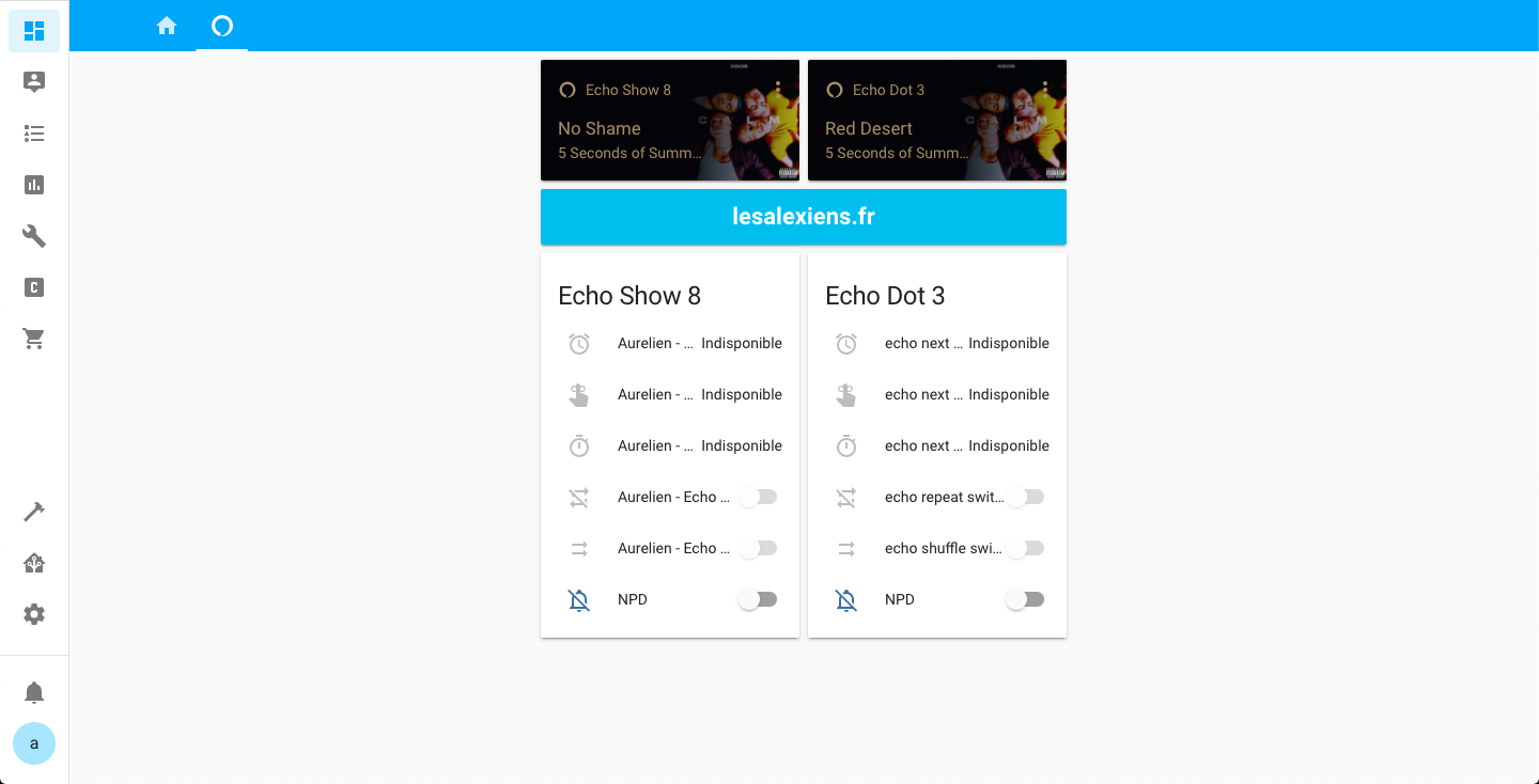 dashboad alexa dans hassio