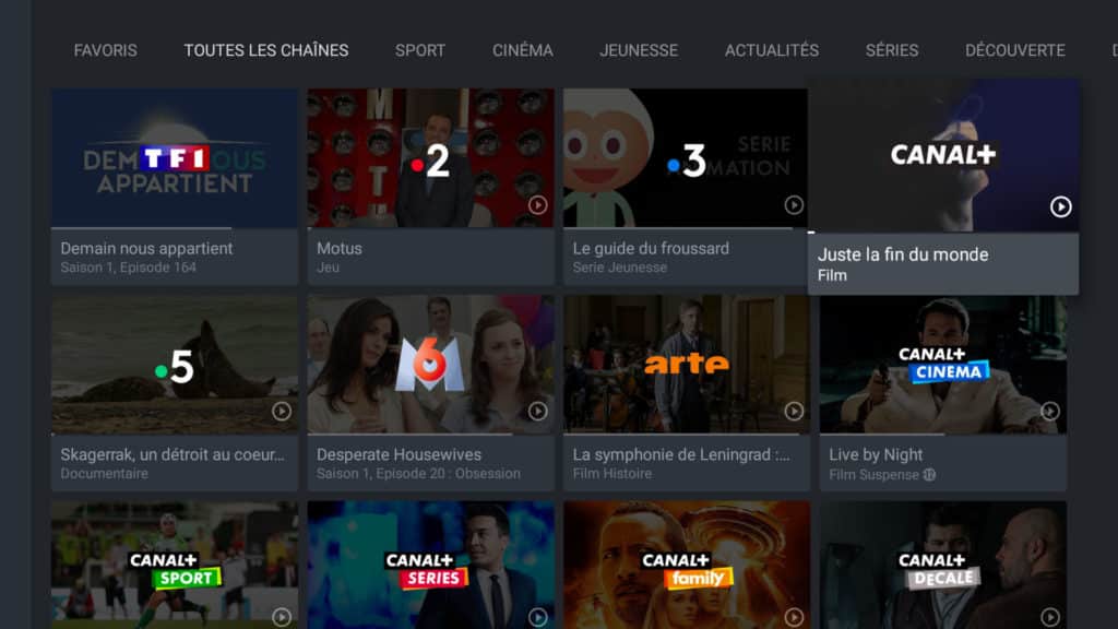 Les chaînes de télévision en direct sur Amazon Fire TV Sitck et Cube