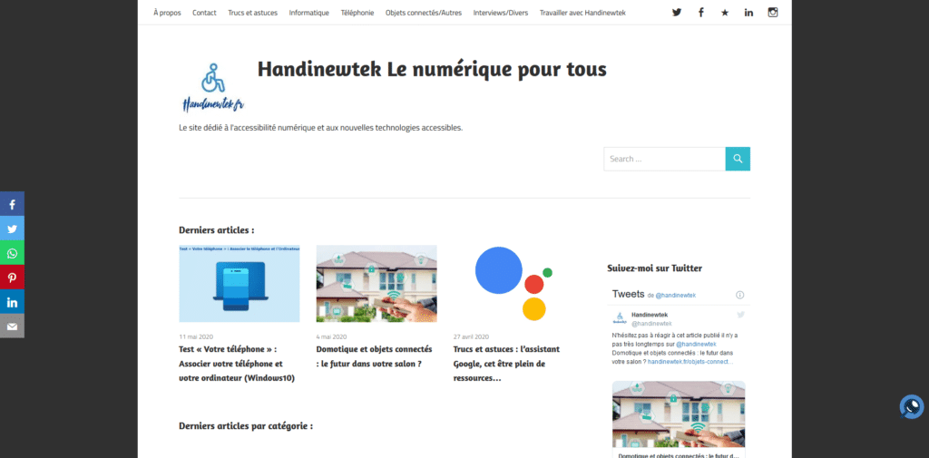 Handinewtek : un site consacré à l'actualité du numérique pour les personnes handicapées