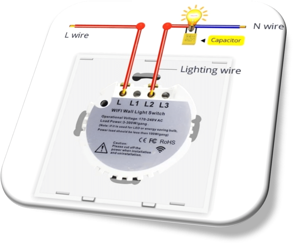 Variateur de lumière Interrupteur tactile WiFi Interrupteur tactile WLAN  Encastré Smart LED