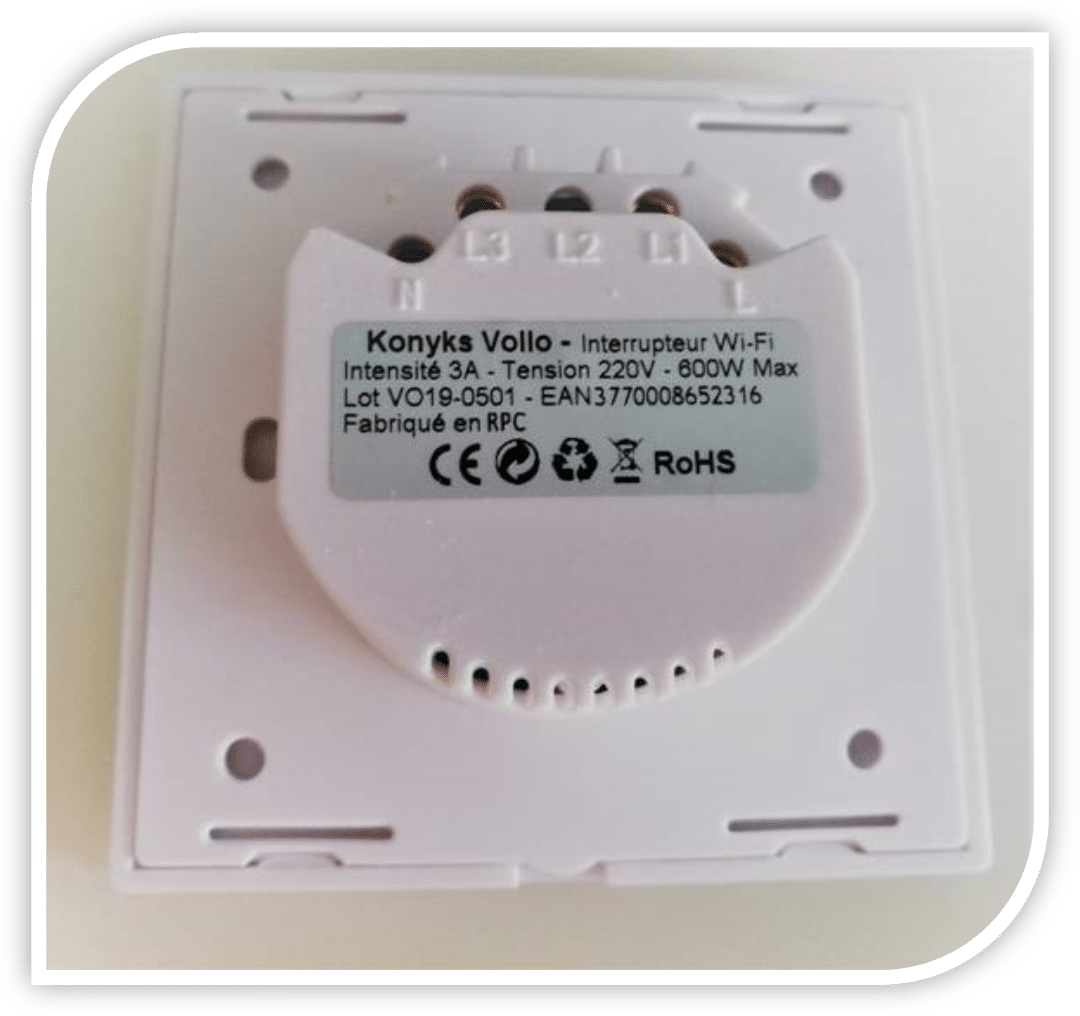 Interrupteur Wifi/Bluetooth volets roulants Konyks