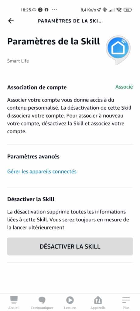 Smart Life dans l'application Alexa