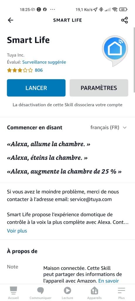 Activez la skill Smart Life dans Alexa