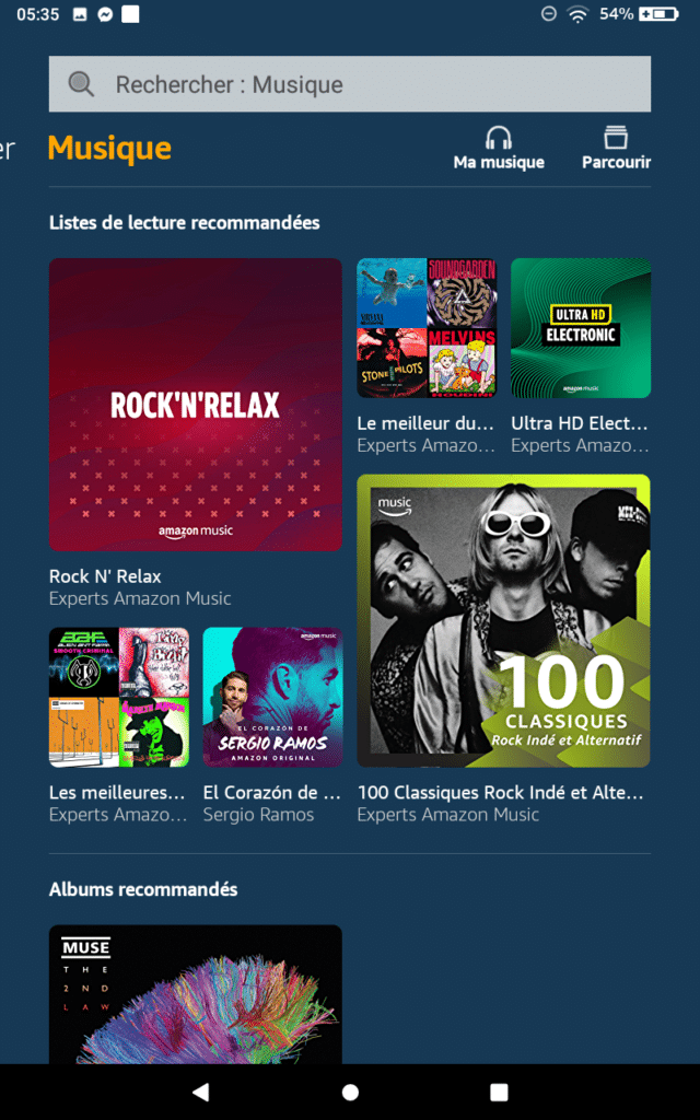 Amazon Music sur Fire HD 8 avec Alexa