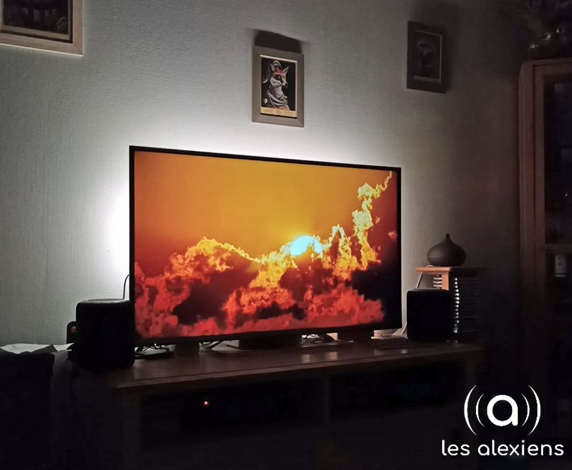 Exemple d'utilisation du ruban LED pour TV de Gledopto
