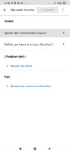 Créer des routines Google Home Assistant