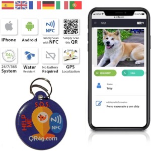 puce d'identification GPS pour chien et chat avec QR GPS