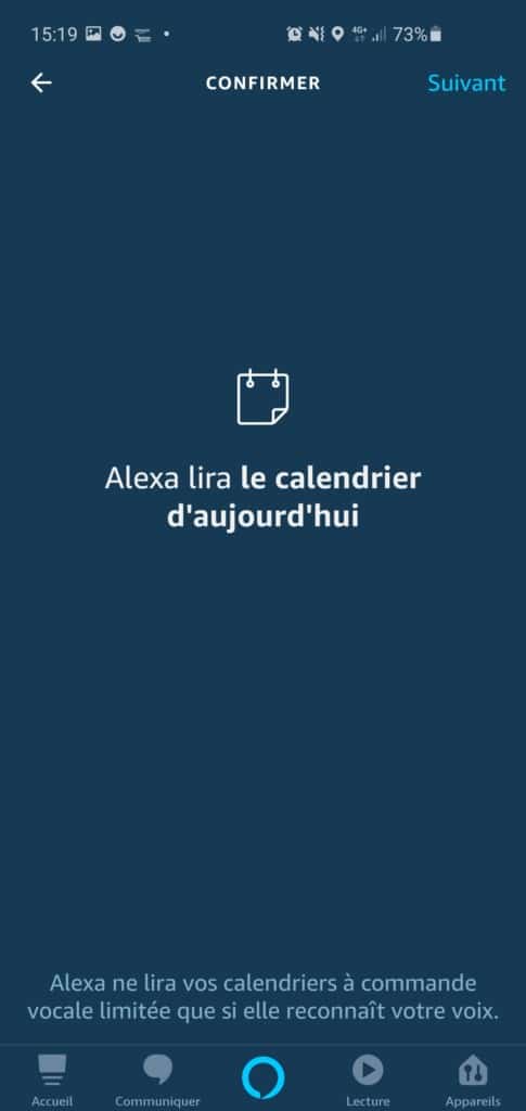 Calendrier Alexa dans les routines