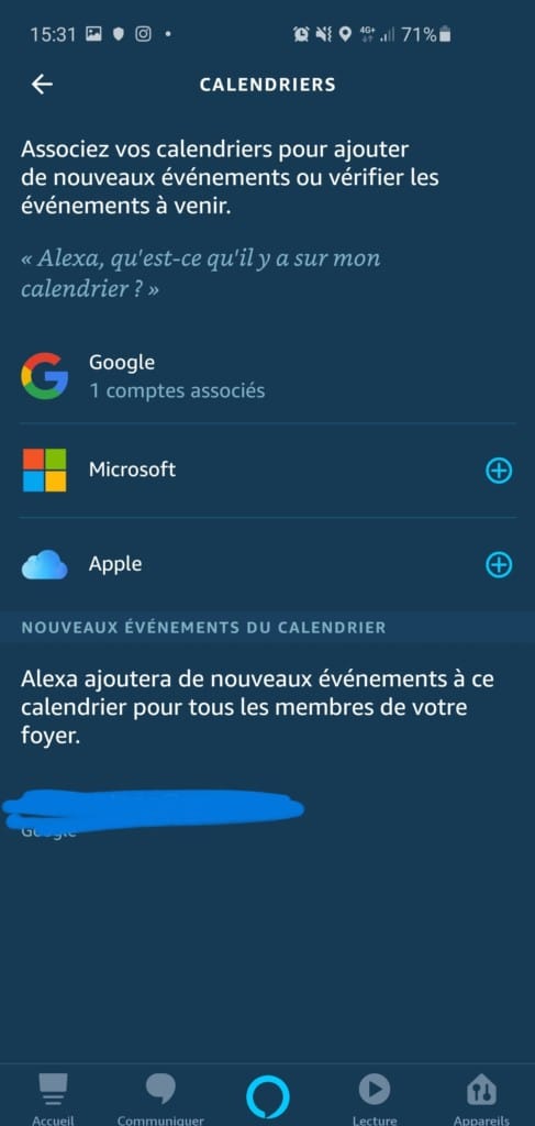 Associer un calendrier Google, Apple ou Microsoft à Amazon Alexa