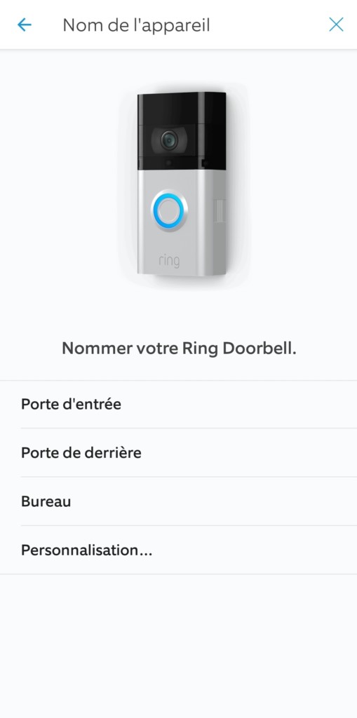 Nommez votre Ring Doorbell 3