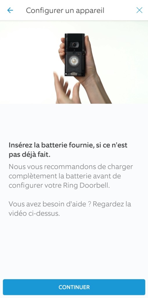 Insérez la batterie