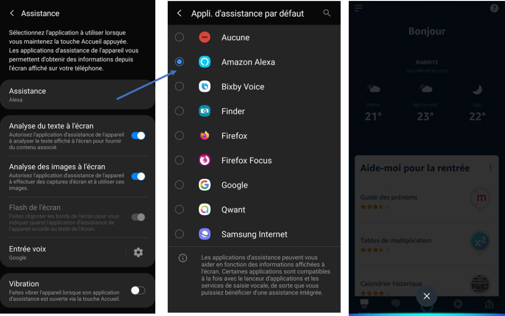 Alexa par défaut sur Smasung Galaxy (One UI 2 Android 10)