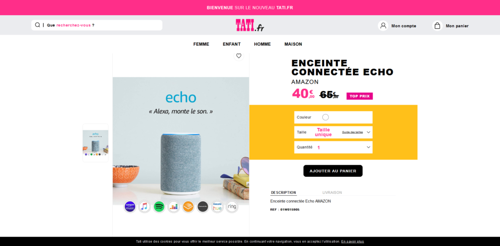 Tati propose Echo 3 à 40€