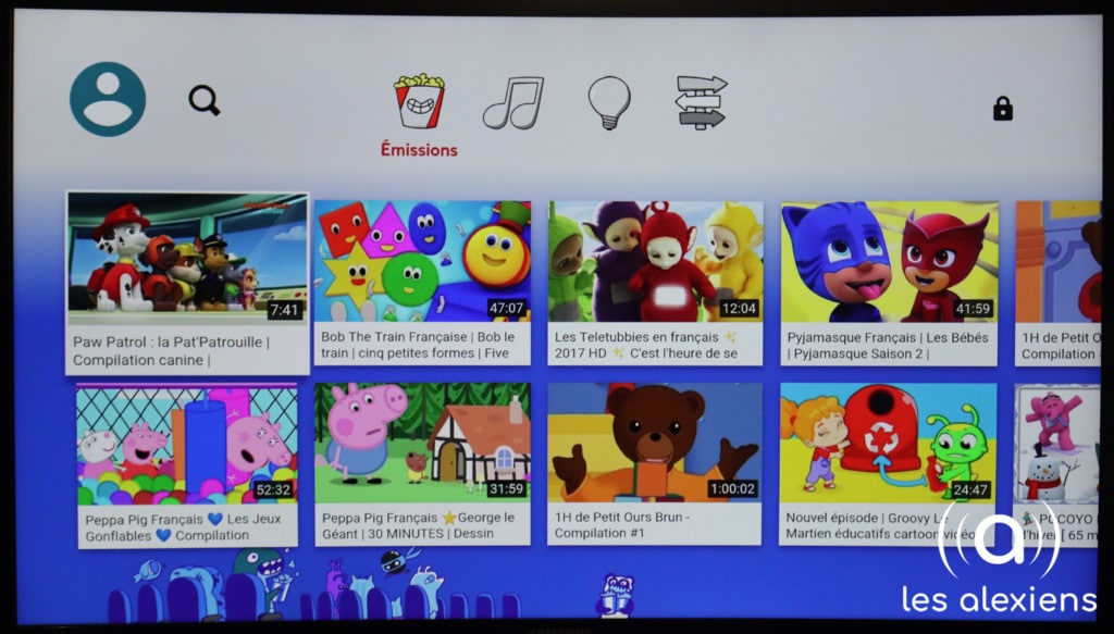 YouTube Kids sur un Fire TV 4K