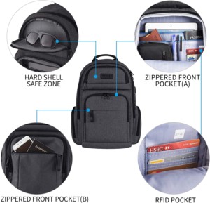 KROSER Sac à Dos ou d ordinateur portable avec poche RFID