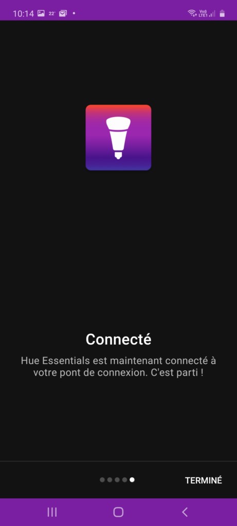 Le Hub Philips Hue est connecté