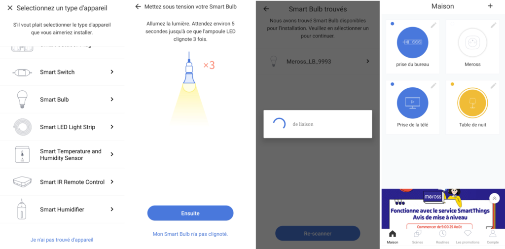 Installation d'une ampoule Meross MSL100