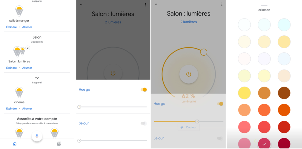 Philips Hue Go dans l'application Google Home