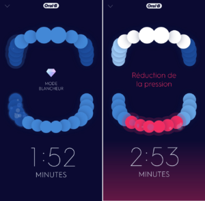 Application Oral-B : les zones de lavage des dents