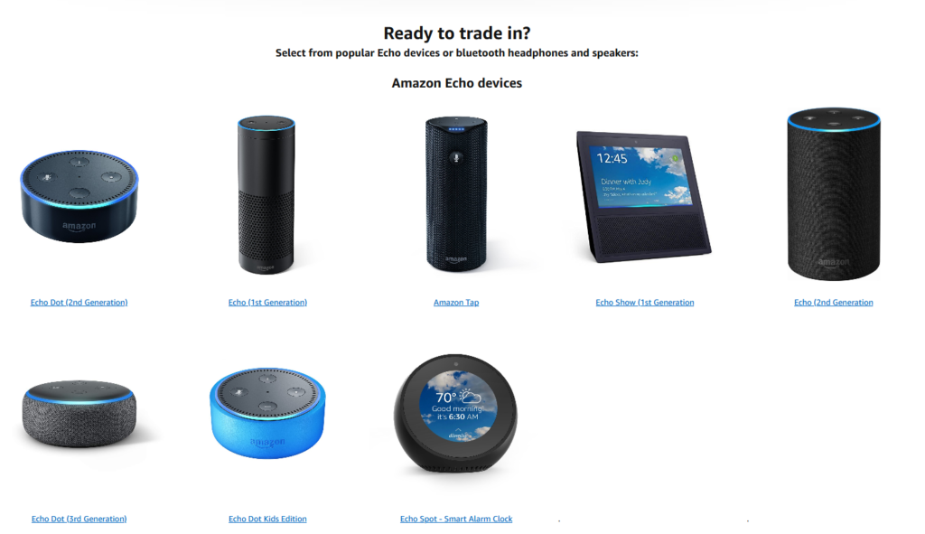 Les enceintes Amazon Echo éligibles