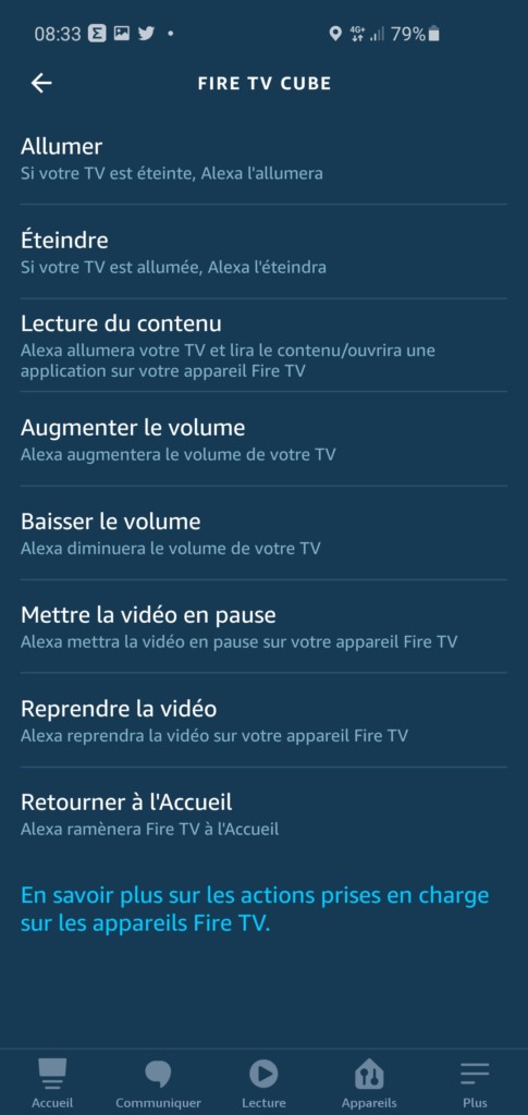 Les commandes du Fire TV Cube dans les routines Alexa