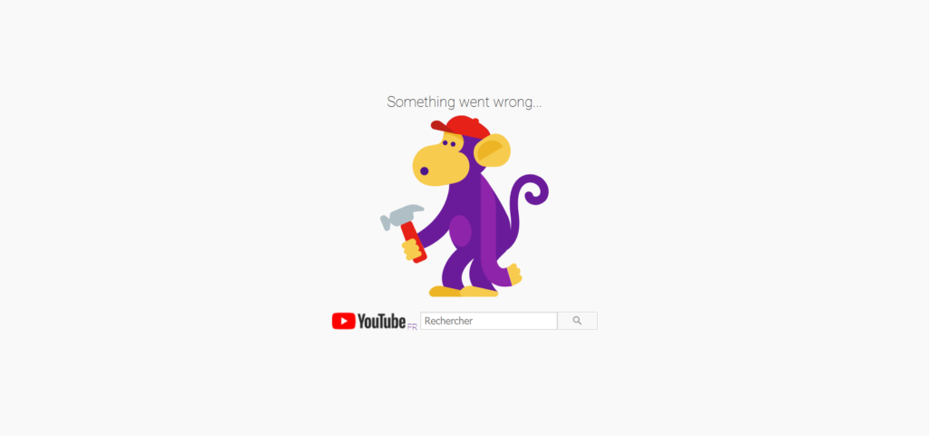 YouTube down : problème sur le service de Google avec une page d'accueil "Something went wrong"