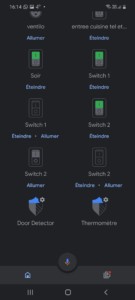 Le capteur de température humidité Sonoff ZigBee dans l'application Google Home