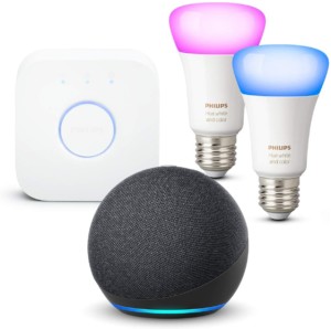 kit de démarage Philips Hue composé du Dot 4 du pont et de deux ampoules color E27