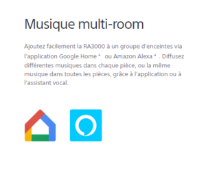 Multiroom Sony compatible Alexa Echo et Google Home