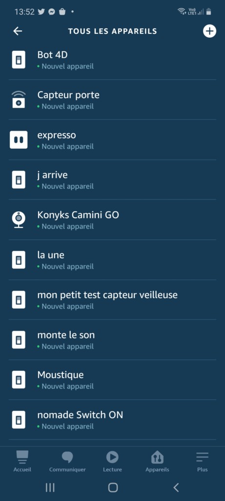 Application Alexa et enregistrement de la caméra Konyks Camini GO (1)