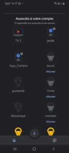 Application Google Home avec intégration de la caméra d'intérieur TP-Link Tapo C200