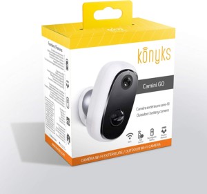 Caméra extérieure Konyks Camini GO, étanche grâce a son IP65, image 1080p, vision de nuit et son bidirectionnel compatible Google Chromecast et Amazon Alexa Echo Show