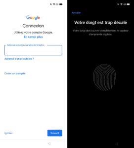 configuration lors de l'installation des paramètres Google sur le smartphone Realme X3